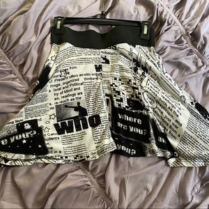 Body central news paper skater skirt